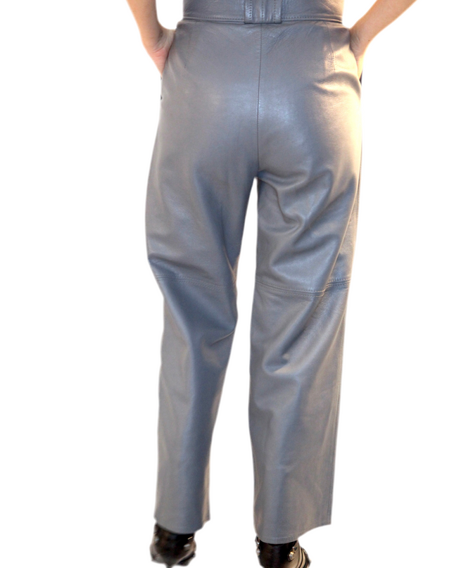 PANTALON EN CUIR ET DAIM