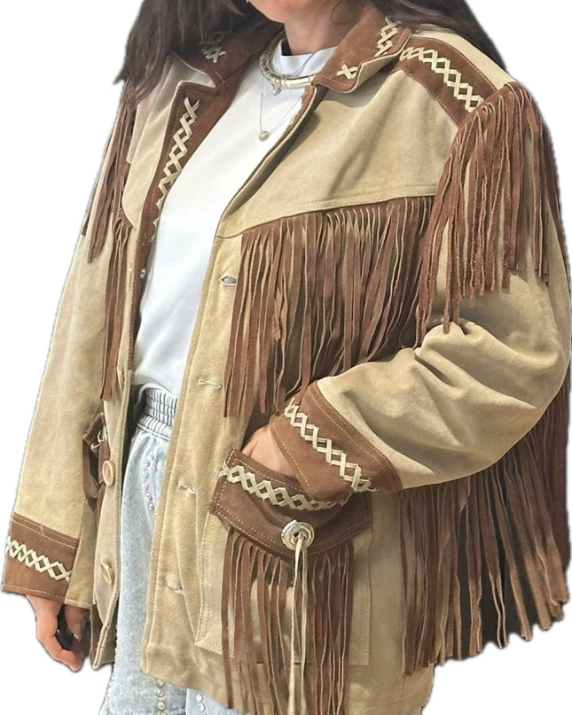 VESTE WESTERN VINTAGE À FRANGES