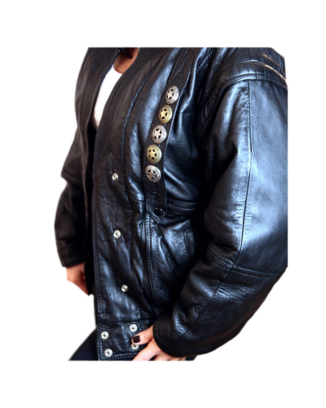 BLOUSON EN CUIR RÉVERSIBLE