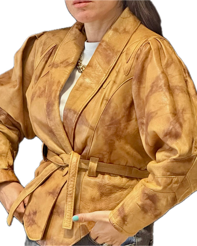VESTE EN CUIR TIE&DYE