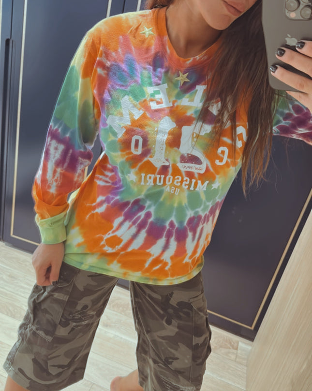 Sweat tie & dye vintage “Salem Missouri” customisé – Taille unique