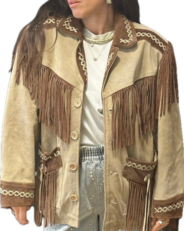 VESTE WESTERN VINTAGE À FRANGES