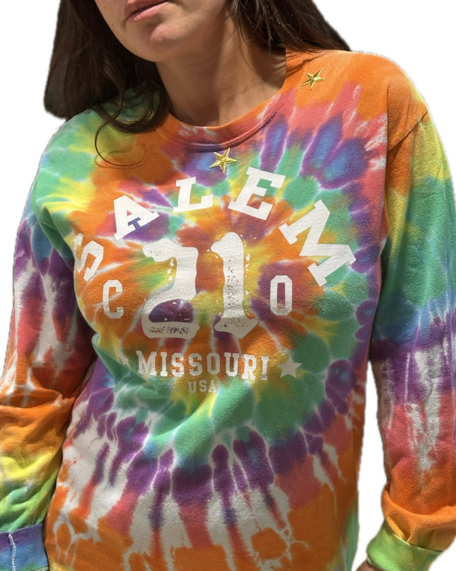 Sweat tie & dye vintage “Salem Missouri” customisé – Taille unique