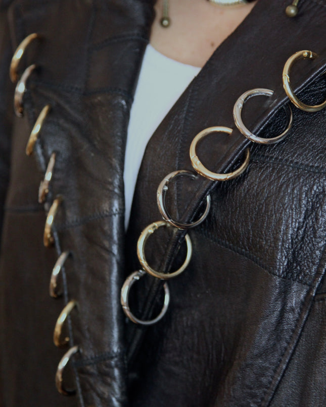 BLOUSON EN CUIR ANNEAUX
