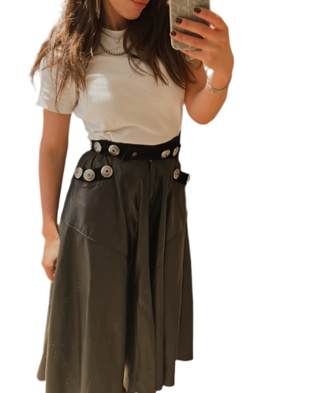 JUPE LONGUE EN CUIR