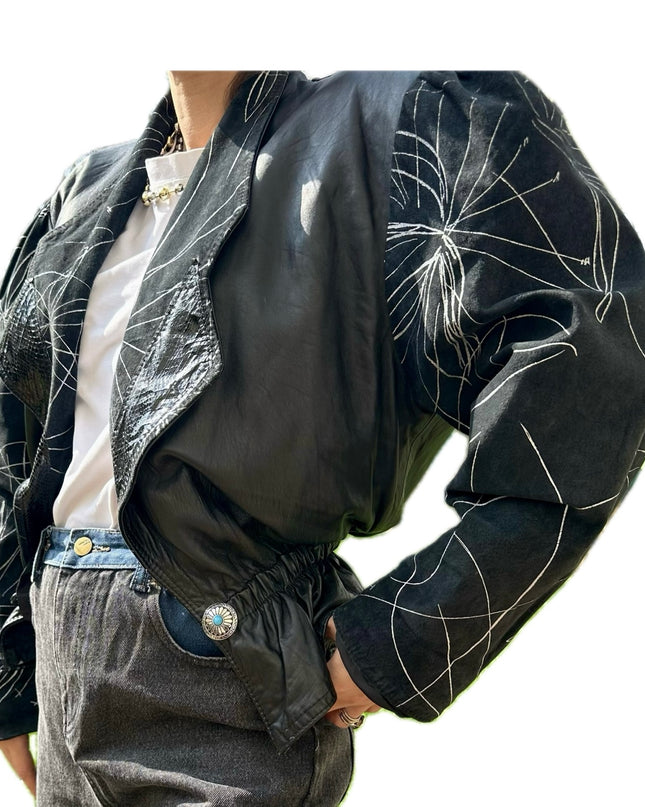 BLOUSON EN CUIR-DAIM