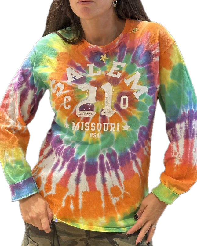 Sweat tie & dye vintage “Salem Missouri” customisé – Taille unique