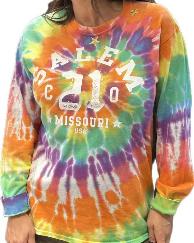 Sweat tie & dye vintage “Salem Missouri” customisé – Taille unique