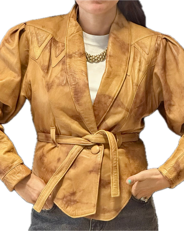 VESTE EN CUIR TIE&DYE