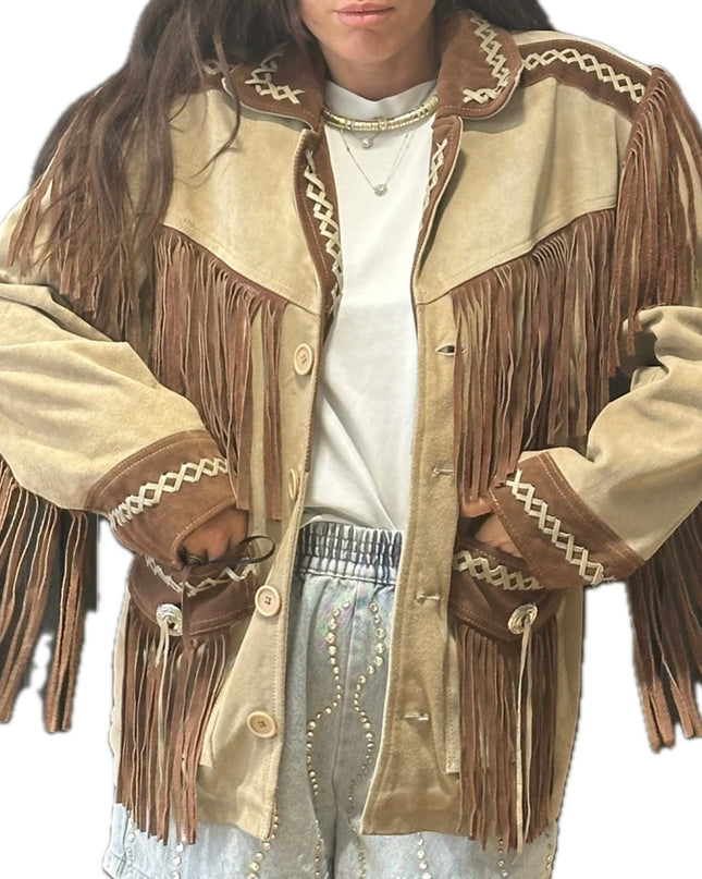 VESTE WESTERN VINTAGE À FRANGES