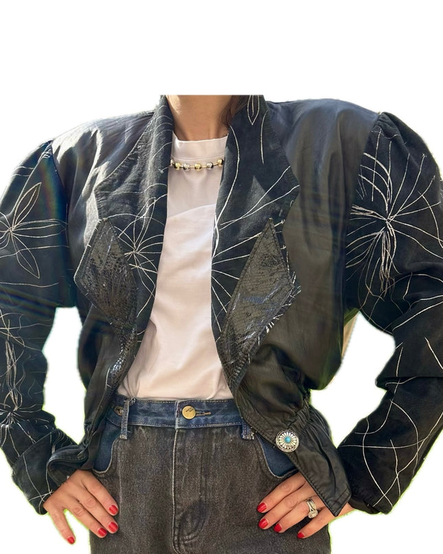BLOUSON EN CUIR-DAIM
