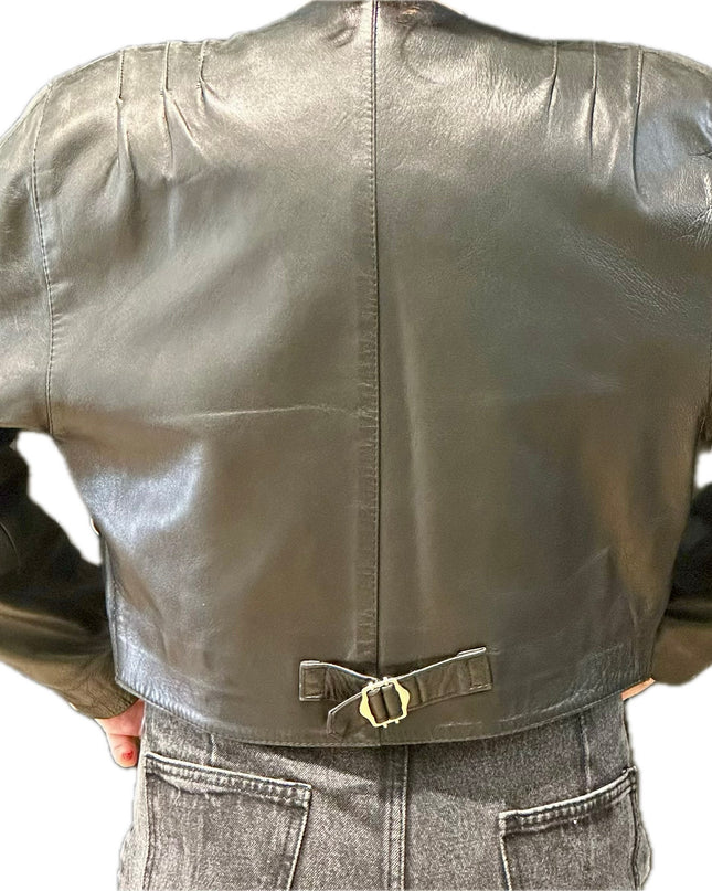 VESTE EN CUIR PRESSIONS