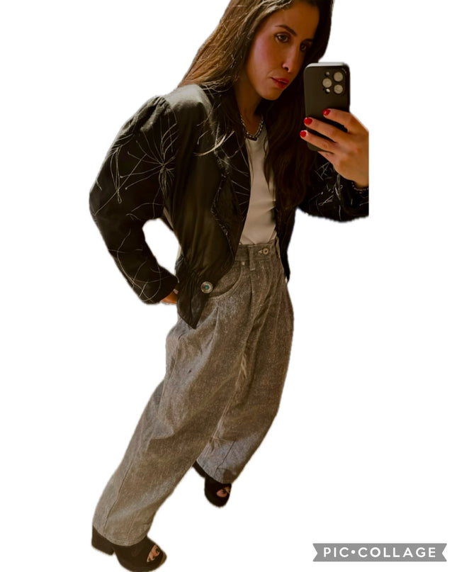 BLOUSON EN CUIR-DAIM