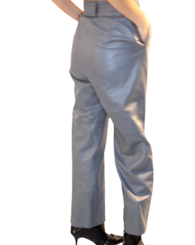 PANTALON EN CUIR ET DAIM