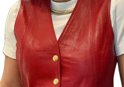 GILET EN CUIR CÉLINE