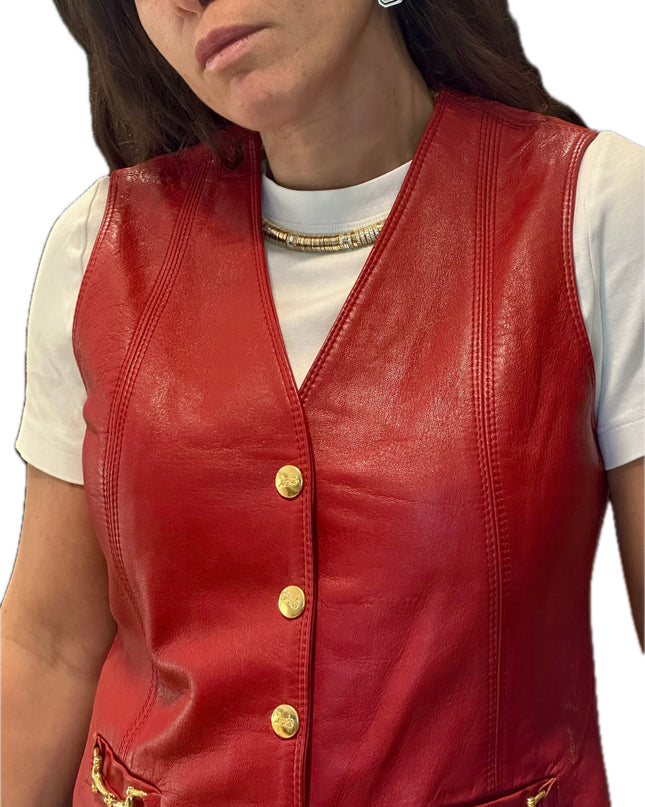 GILET EN CUIR CÉLINE