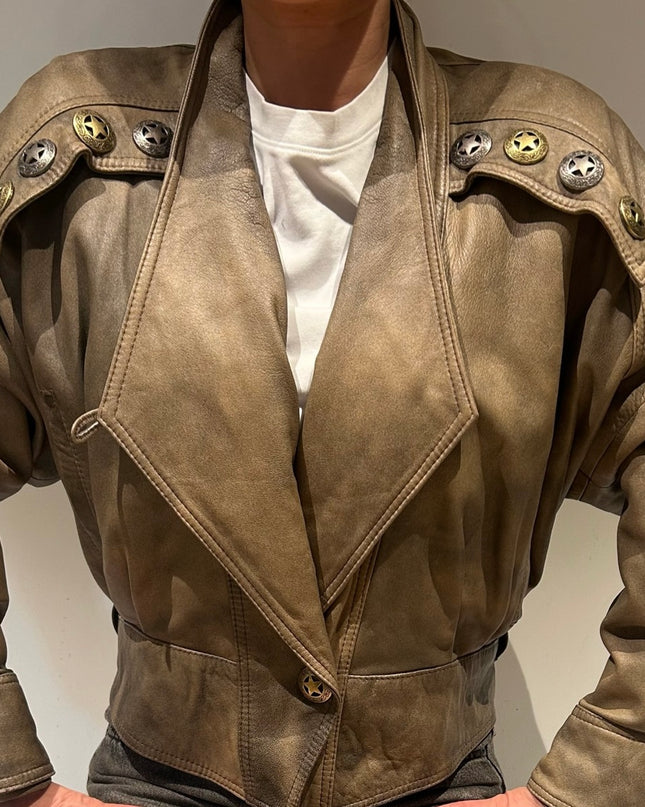 BLOUSON EN CUIR ÉTOILE