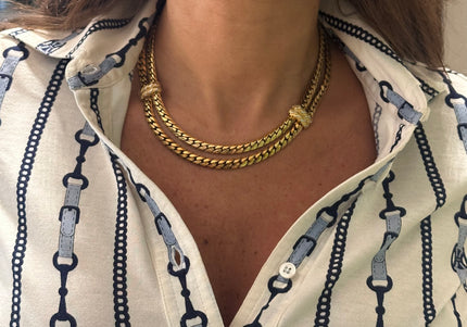 Collier vintage doré en maille tressée – Pièce d’exception