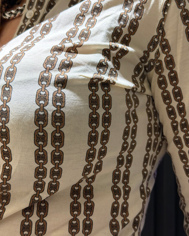 Chemise Céline vintage – logo Triomphe iconique – coton – pièce rare