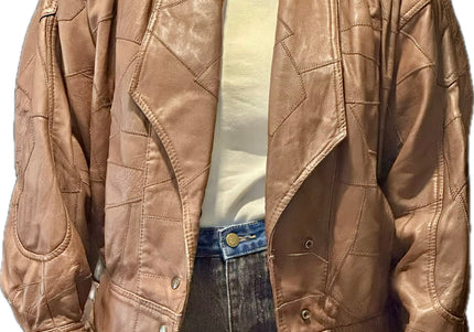 BLOUSON EN CUIR PATCHWORK