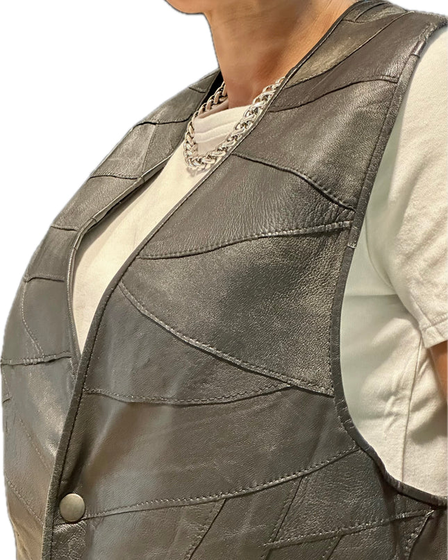 GILET SANS MANCHES EN CUIR