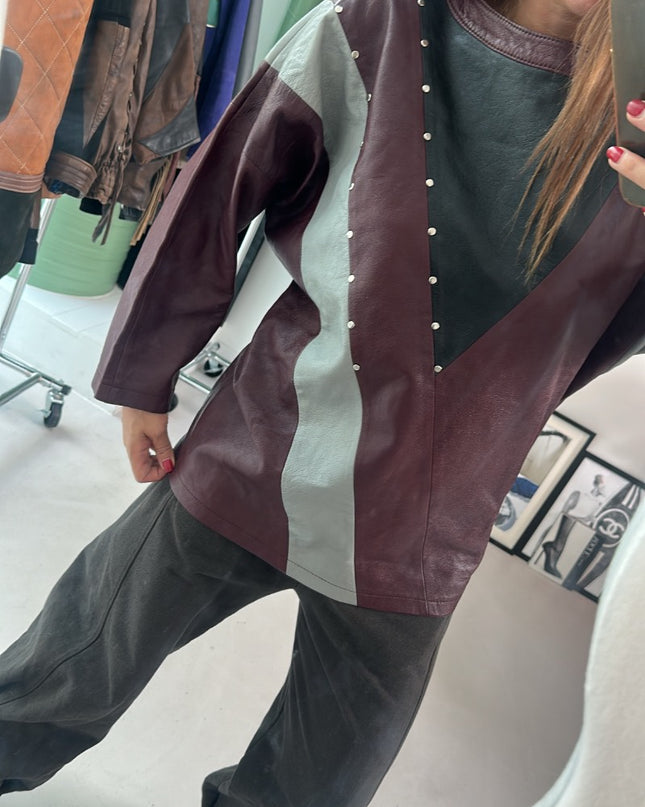 Top vintage en cuir