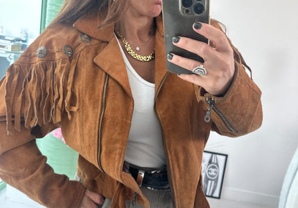 Blouson en daim et franges - 1