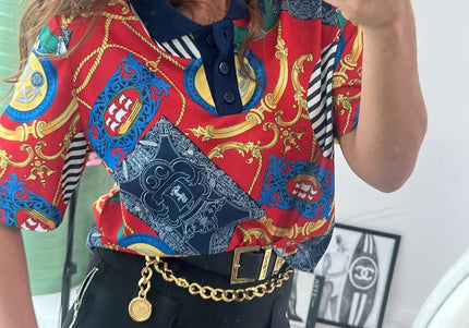 Polo con estampado marinero vintage 90s - 2