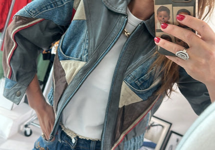 Veste cuir et jean Vintage - 2