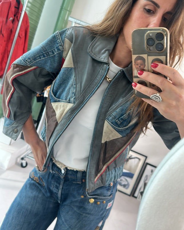 Veste cuir et jean Vintage - 2