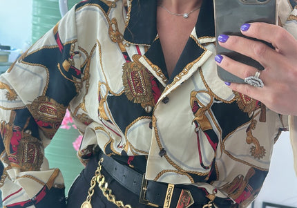 Camisa estampada estilo pañuelo - 1