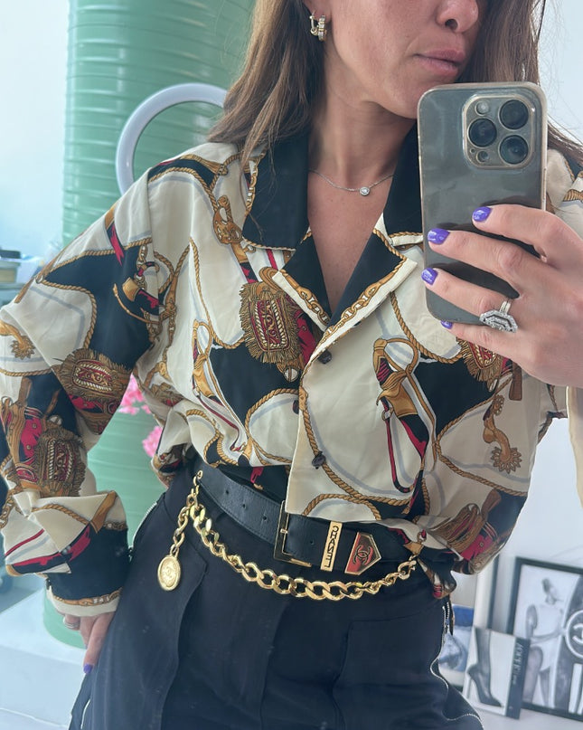 Camisa estampada estilo pañuelo - 1