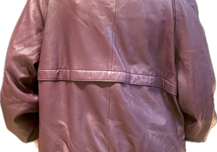 BLOUSON EN CUIR VINTAGE VIOLET
