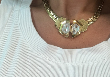 Collier vintage métal doré - 2