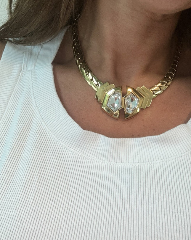 Collier vintage métal doré - 2