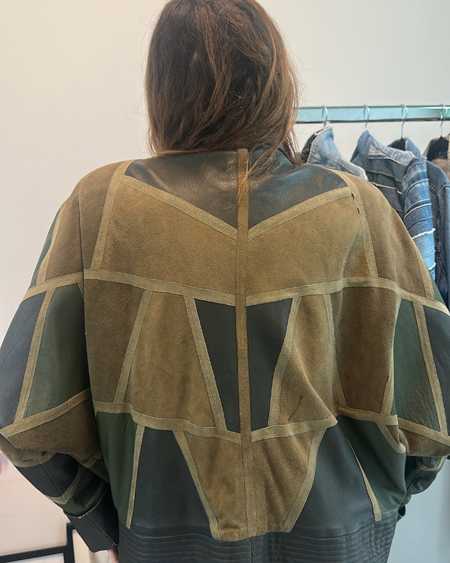 Veste en cuir camouflage vintage - 4