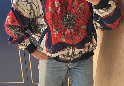 Vintage Satin Bomberjacke Blouson - 1