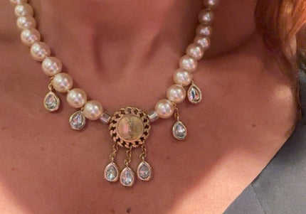 Collier bouton YSL upcycle - 1