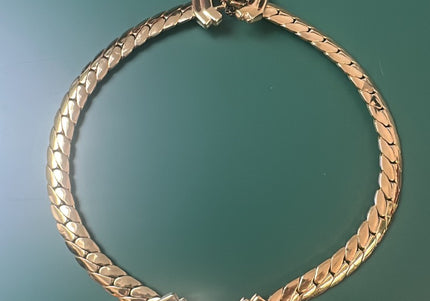 Collier vintage métal doré - 4
