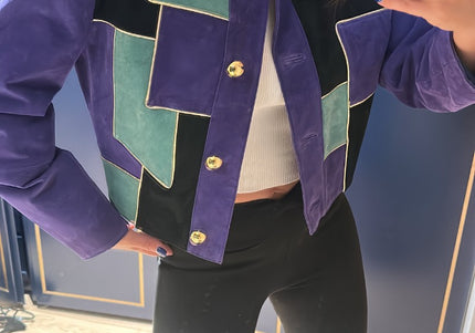Blouson 80s en daim vintage - 3