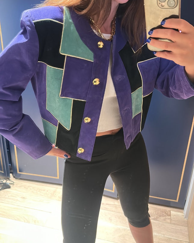 Blouson 80s en daim vintage - 3