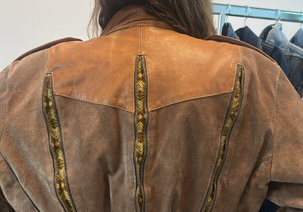 Veste en cuir western vintage