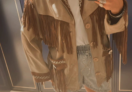 VESTE WESTERN VINTAGE À FRANGES