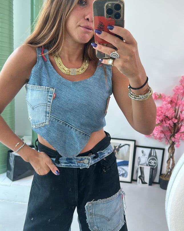 Top en jean Levi’s custom