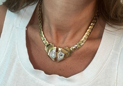 Collier vintage métal doré - 1