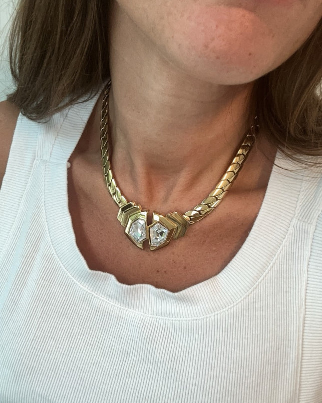 Collier vintage métal doré - 1
