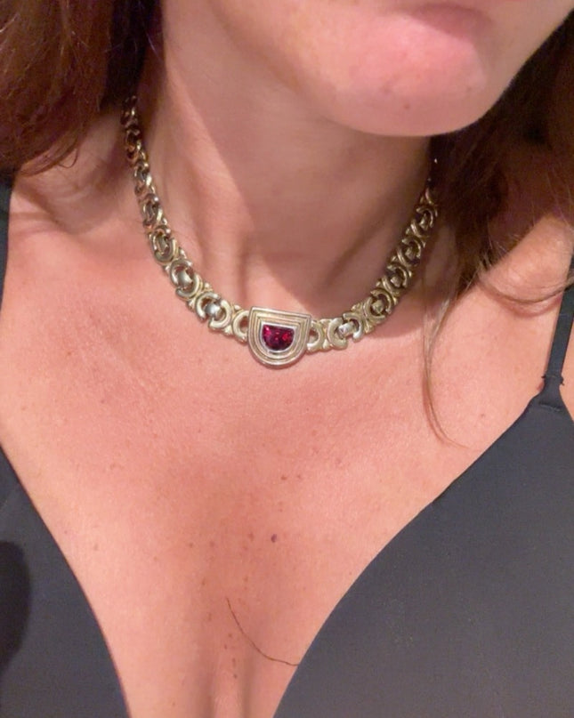 Collier ras du cou vintage art déco - 2