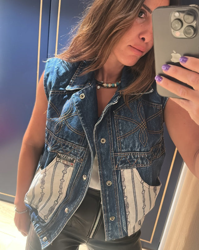 Veste en jean vintage custom Céline - 3