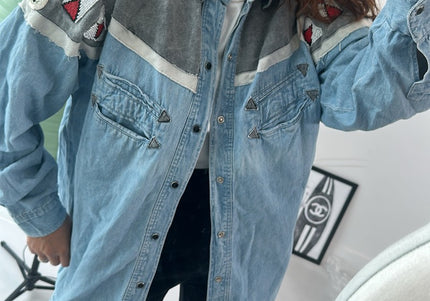 Chemise en jeans Johnny Hallyday taille M vintage - 1
