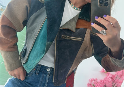 Veste en cuir véritable, taille S, 36, 38 - 1